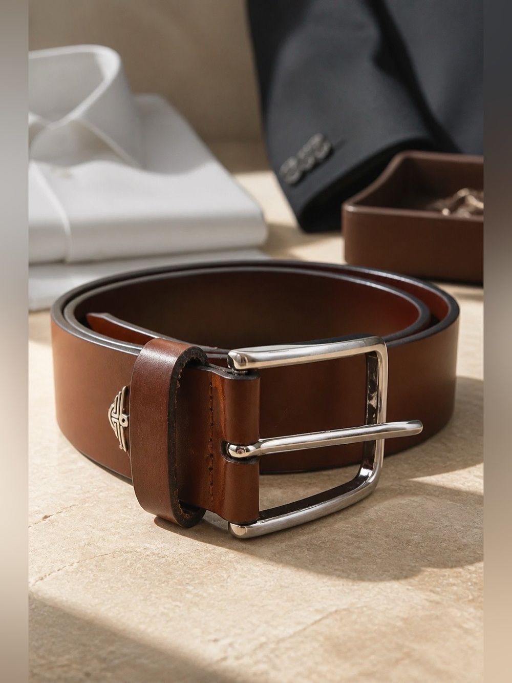 Men's Brown Leather Belt by Dockers 38